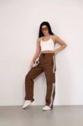 Praşut Kumaş Kargo Çeplı Baggy Esofman - Kahve resmi